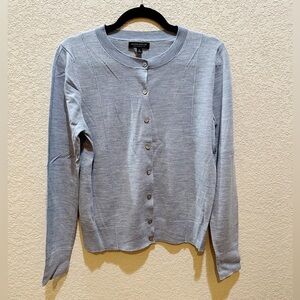 Banana Republic 100% Merino Wool Denim Blue Color Cardigan, Size Med